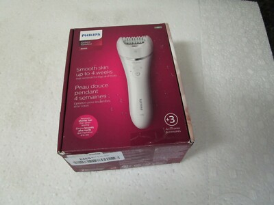 New! Philips Epilator Series 8000 BRE700 + 3 Accessories