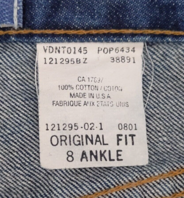 GAP Original Fit Ankle Women's Denim Blue Jeans Vintage Made in