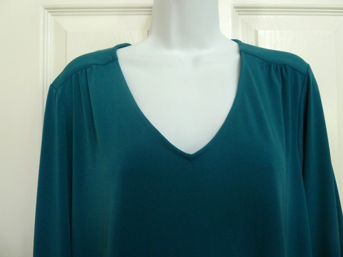 NUOVO!! GRACE Plus Tg 2X Camicetta Top Classico con Scollo a V con Maniche Arruffate - Foto 2 di 8