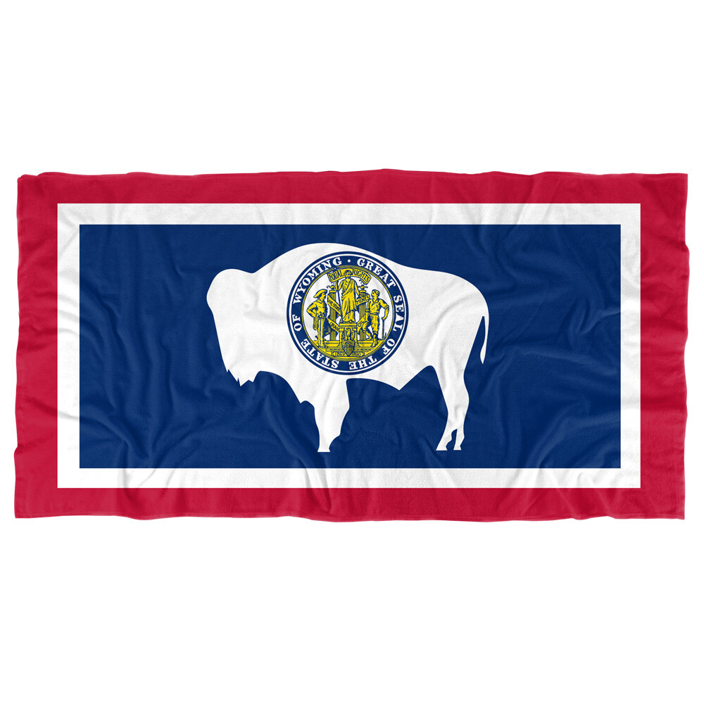 Wyoming Flag Beach Towel, 30