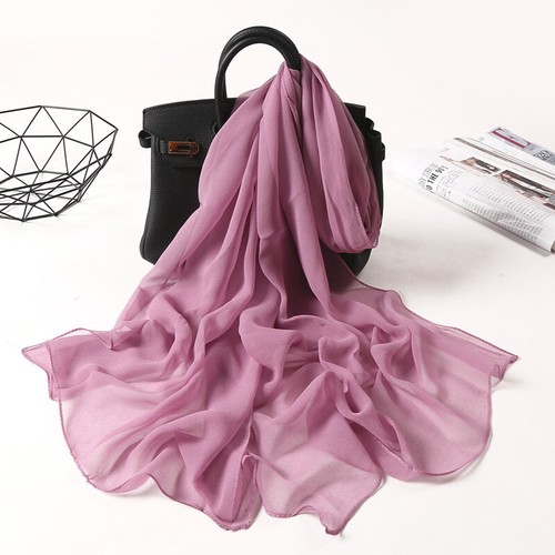 2025 Women Long Scarves Silk Wrap Shawl Chiffon Soft Scarf Thin Breathable Scarf - Picture 27 of 34