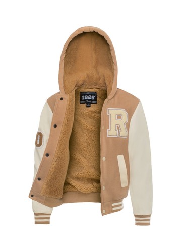 1826 Boys' Full-Zip Fleece Varsity Jacket with Fleece Sleeves and PU Sleeves - Picture 28 of 48