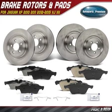 Front & Rear Side Disc Brake Rotor & Brake Pads for Jaguar XF 2010-2015 XJ XK