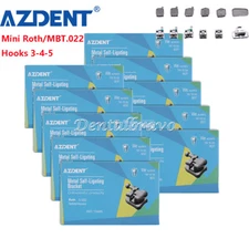 10X AZDENT Dental Ortho Self-Ligating Brackets Braces Roth/MBT.022 Hooks 345