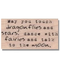 Dragonflies RUBBER STAMP, Dance, Moon, Life Saying, Phrase, Inspirational Words