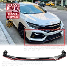 For Civic Si & FK7 Hatchback 2017-2021 Type-R Style Black & Red Front Bumper Lip