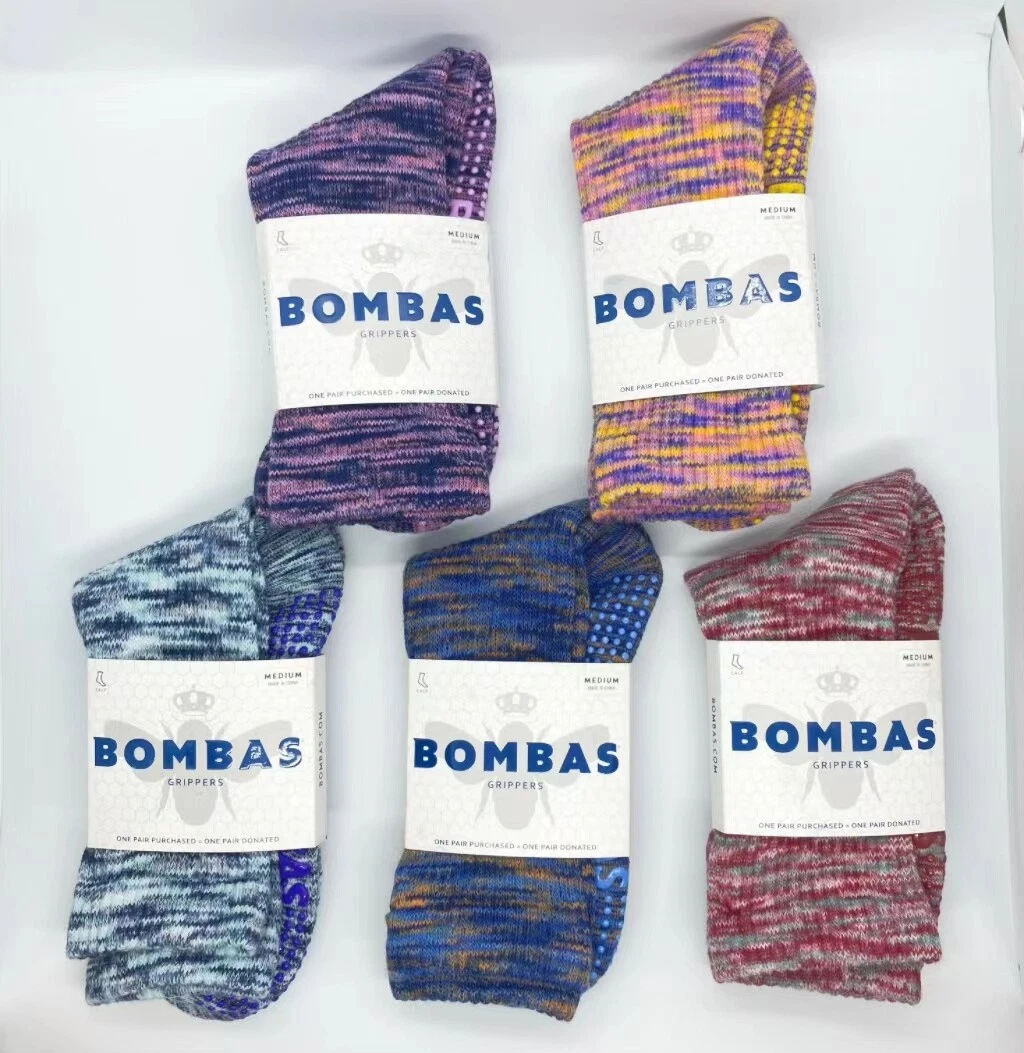 5 Pairs Bombas Women's Gripper Calf Grip Socks Bee Better Size M 5