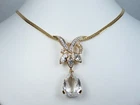 D'Orlan Gold Plated Necklace with Swarovski Crystals - 16-17" Length - 8312