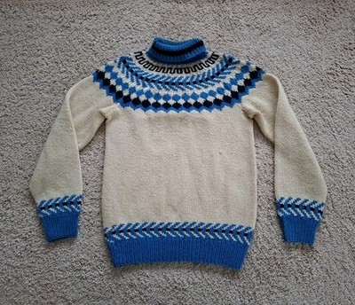 Icelandic Design Damen Island Pullover Gr M 40 42 100% Schurwolle Handstrick 
