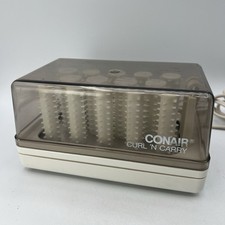 Vintage Conair HS-4 Curl and Carry 14 Travel Curlers Rollers 10 Clips Hong Kong