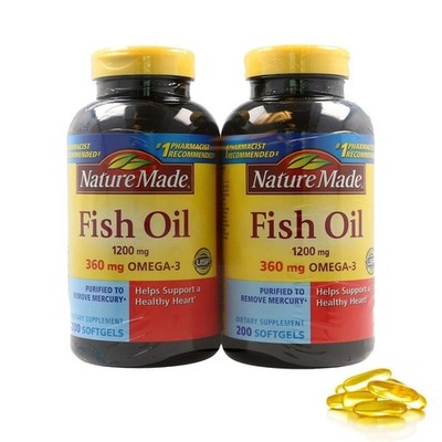 Nature Made Fish Oil 1200 mg Softgels, Omega 3 - for Healthy Heart Support,...