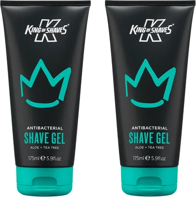 King of Shaves Antibacterial Shaving Gel for Men, Low Foam for a Precise Shave,