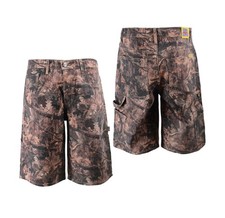 Men's Baggy Fit Premium Cotton Camo Carpenter Denim Jean Shorts MADE IN USA