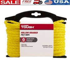 Polypropylene Hollow Braid Rope 3/8" x 50' Floating Rope W/ Winder