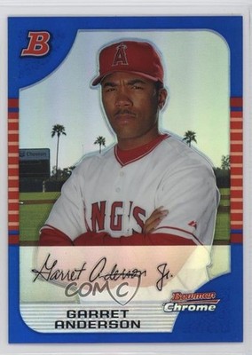 2005 Bowman Chrome Blue Refractor 75/150 Garret Anderson #62 vc5