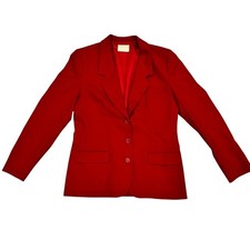 Pendleton Virgin Wool Blazer Women 12 Tall Red USA GUC