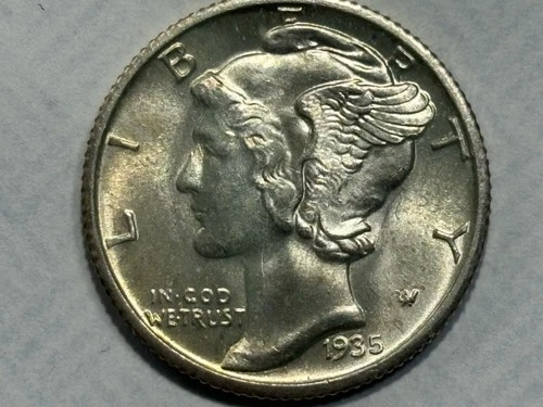 1935-S  Uncirculated Mercury Silver Dime #19829