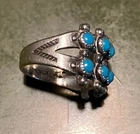 Vintage Bell Trading Post Zuni Sterling Silver Turquoise Ring Size 6.5 snake eye