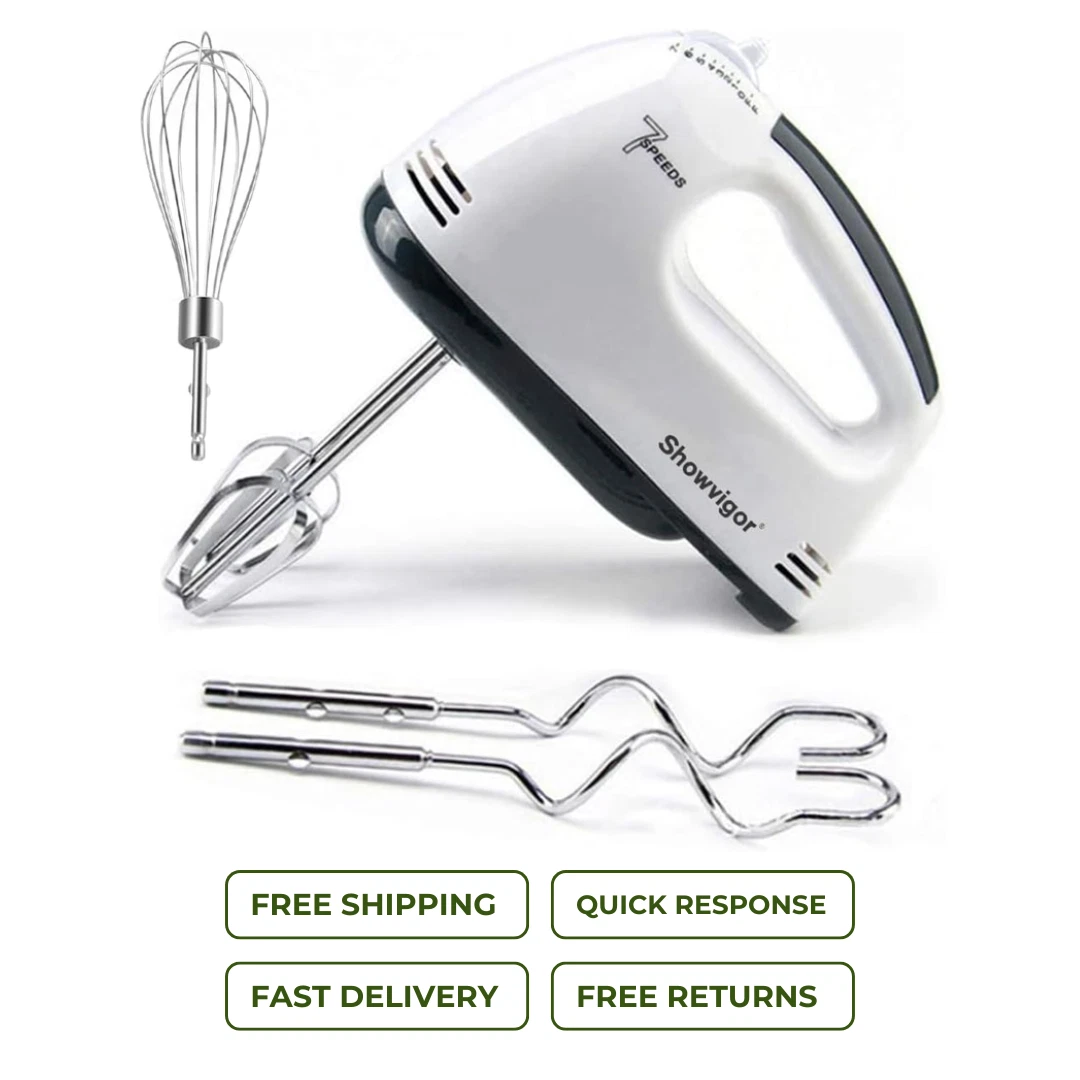 Compact Electric Hand Mixer 180W 7-Speed Food Whisk for Cakes Cookies & Cream
Opens in a new window 