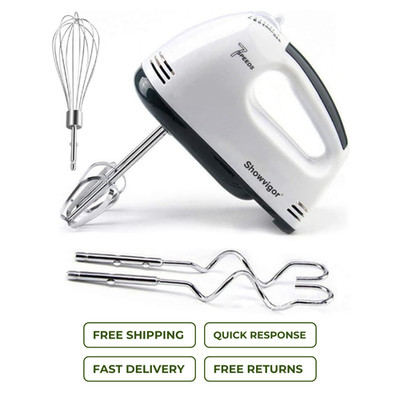 Compact Electric Hand Mixer 180W 7-Speed Food Whisk for Cakes Cookies & Cream