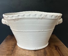 Williams Sonoma Exclusive White HUGE Planter Pot Italy Rustic Italian 2013