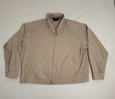#ad VTG 70s Sears Harrington Bomber Jacket Beige Full Zip Perma Prest Adult XL Reg $20.00