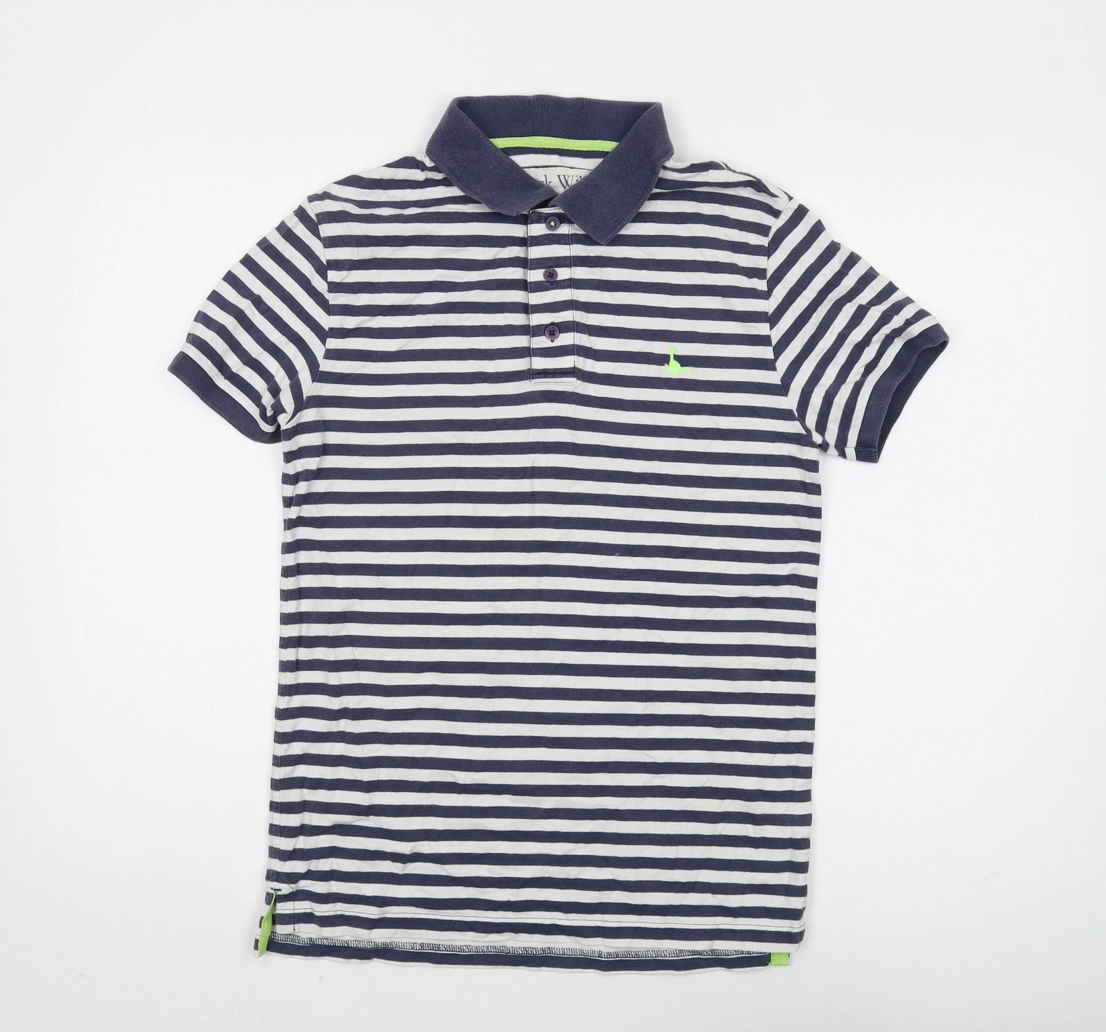 Jack Wills Men's Blue Striped Polo Shirt S