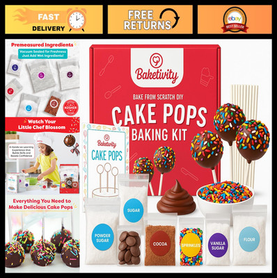 DIY Cake Pop Baking Kit for Kids - Premeasured Ingredients & Decorating Supplies