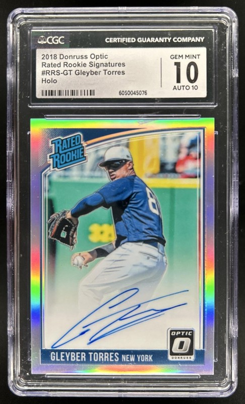 2018 Donruss Optic Gleyber Torres Rated Prospect Holo Auto RC #RPS-GT CGC 10