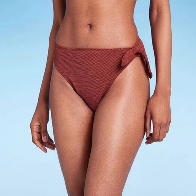 Textured - High Leg/Cheeky/High Waist - Bottom - BURNT ORANGE - XS (0-2) - E9
