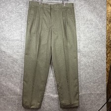 VTG 80s Farah Brown Polyester Pleated Pants 28x25 Disco Saturday Night Fever