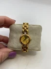 Seiko Watch Women Gold  Dial Gold Tone Round 1N00-1C99 New Battery PRELOVED!