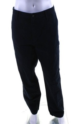 Everlane Mens Organic Cotton Buttoned Herringbone Refined Pants Navy Size EUR38