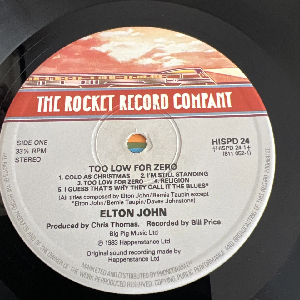 Elton John Too Low For 0 EX vinyl LP & Inner Plays Nicely Still Standing 1st Pre Foto 3 de 4