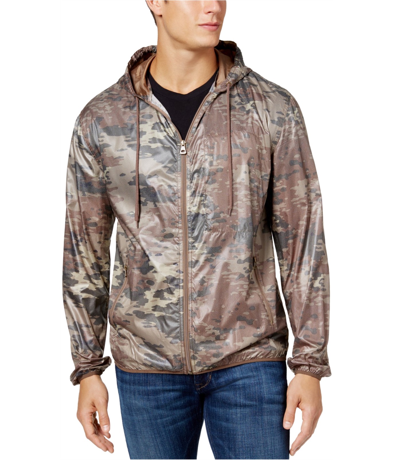 Непромокаемая мужская куртка-ветровка Phantom, коричневая, большого размера