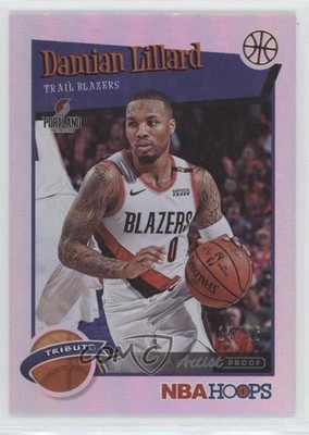 2019-20 Panini NBA Hoops Tribute Artist Proof 14/25 Damian Lillard #291 00jz