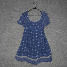 Maeve Anthropologie Dress Womens XS Blue Mini Floral Print Tiered Boho Summer