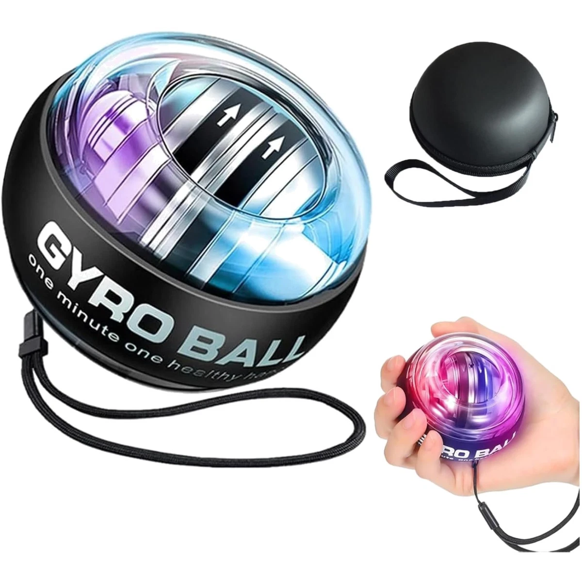 Gyro Ball Exerciseur de poignet, avant-bras et préhension, jouet de