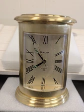 Vintage Bulova Desk Mantel Clock Gold WORKING No. 4RE720 Japan