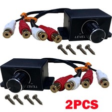 2Pc Universal Car Audio Amplifiers RCA Level Controller Bass Volume Control Knob