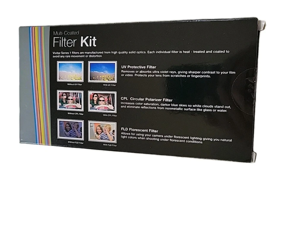 Vivitar 58mm UV, Circular Polarizer, and FLD 3-piece Filter Kit - Image 3 of 3