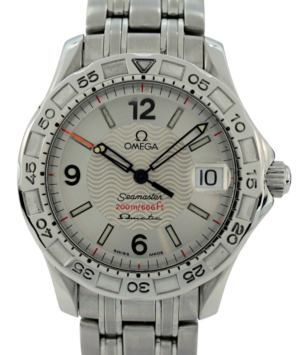 k*p様 OMEGA Seamaster Automatic 本体 ジャンク Omega 37mm Men's Omegamatic Seamaster Autoquartz Silver Dial Watch