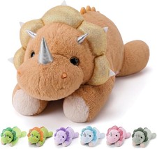Weighted Stuffed Animals, Plush Pillow for Kids Medium Brown Dinosaur Dinosaur
