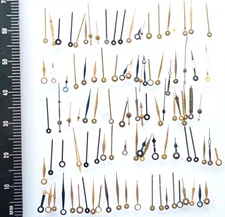 Men's Watch Parts lot of 100+ Vintage Watch Hands Gold & Blue Hour Minute Second