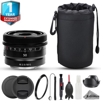 Sony FE 50mm f/2.5 G Lens - 8pc Starter Kit + 1 Yr Warranty