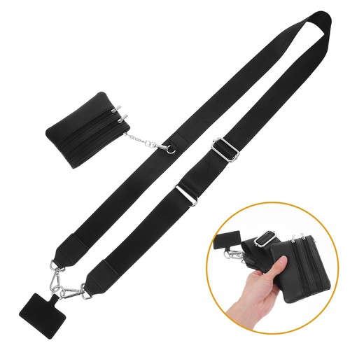 Pasek na telefon z zamkiem błyskawicznym etui crossbody telefon regulowany łańcuszek - Zdjęcie 12 z 12
