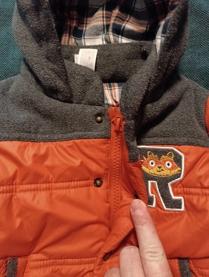 Baby Club Jungen Winterjacke orange Gefüttert Gr. 80 - Bild 3 von 4
