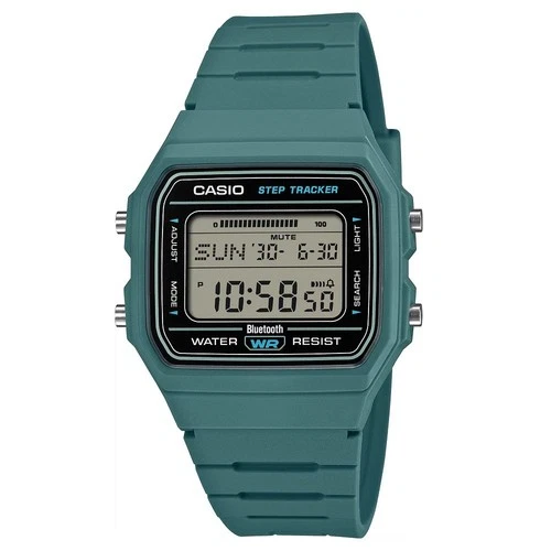 Casio Vintage Collection Digital Watch Mobile Step Tracker Teal F-B100W-3AEF