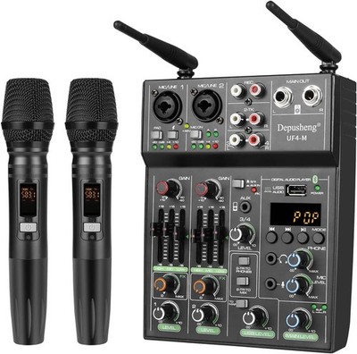 Depusheng UF4-M Studio Audio Sound Mixer Board 4 Kanal Bluetooth