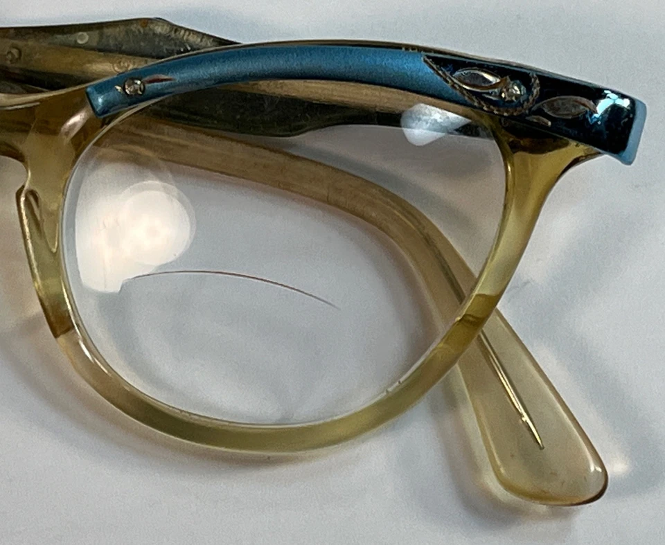 Monturas de gafas acrílicas Moonglow ojo de gato de colección de los años 50 con pedrería MCM Pinup Foto 2 de 4